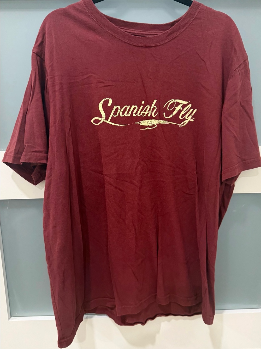 Spanish Fly Fishing Men's Maroon Logo T-Shirt